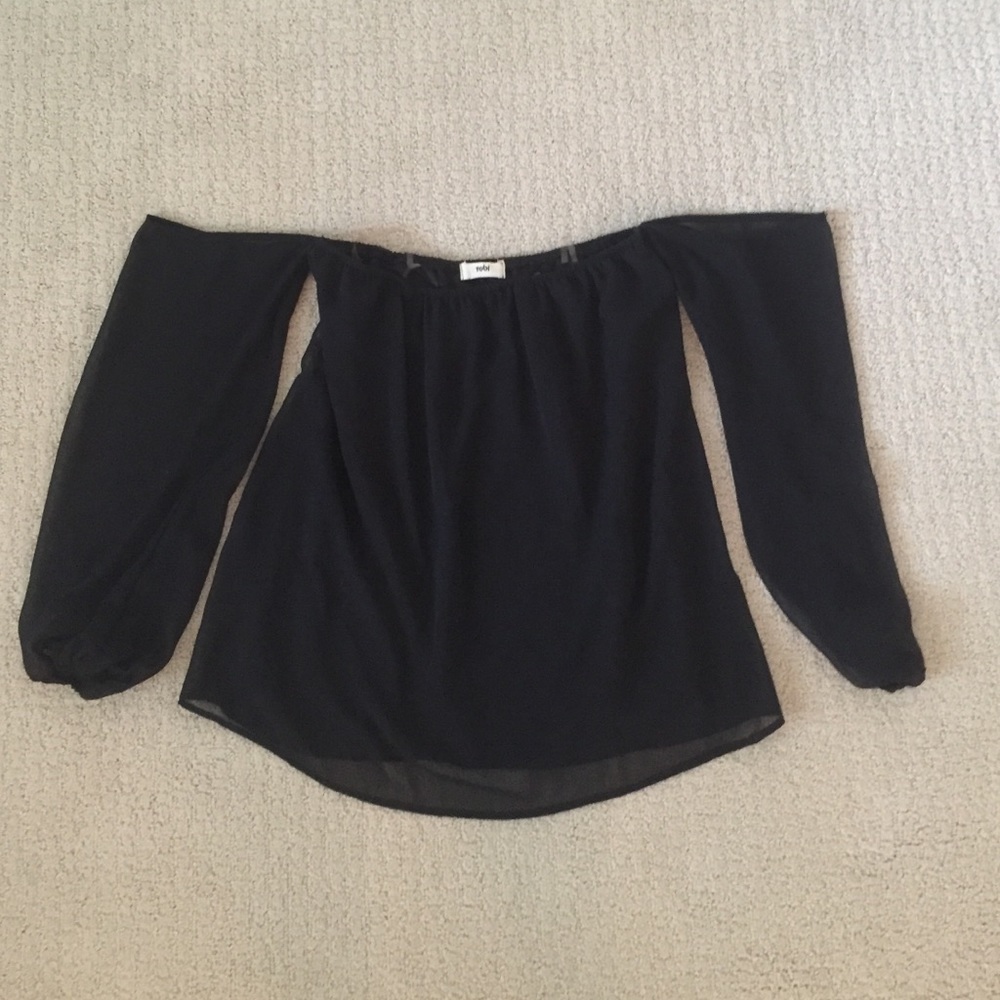 Tobi black off the shoulder top